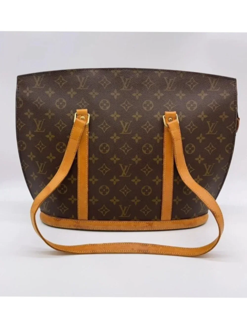 Authentic Louis Vuitton Babylone Monogram Tote Bag Vintage Brown Leather